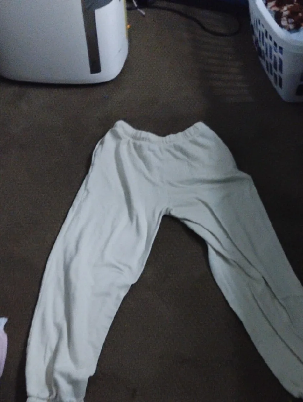 Old Navy White Kids Sweatpants with Colorful Heart Motifs